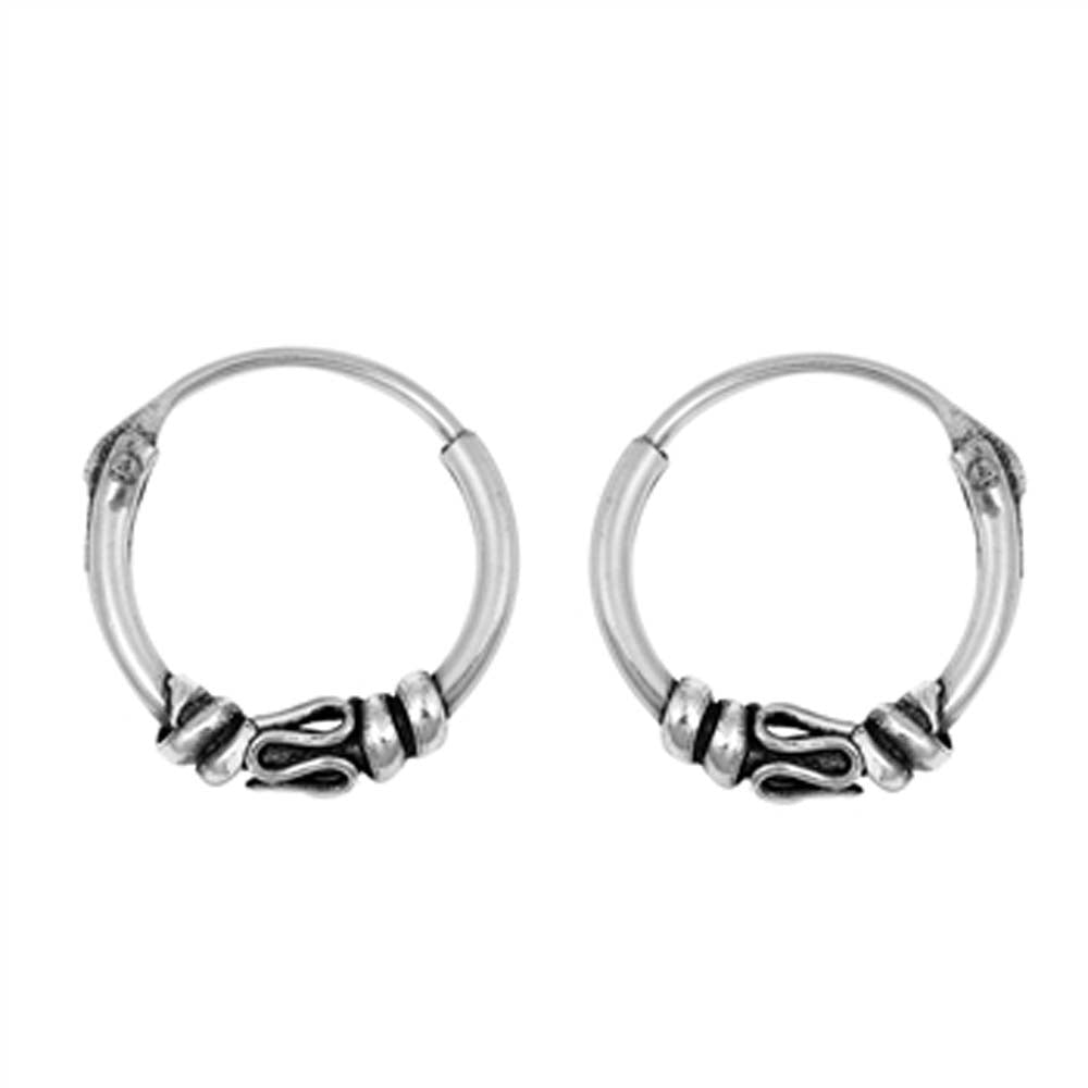 Sterling Silver Bali Hoop Earring