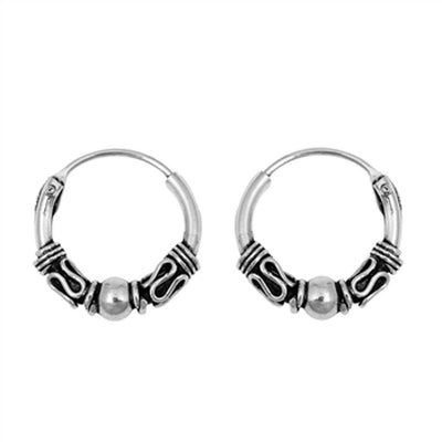 Sterling Silver Bali Hoop Earring