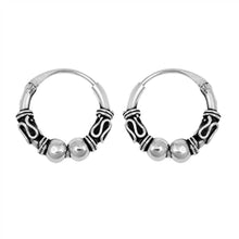 Load image into Gallery viewer, Sterling Silver Bali Hoop Earring