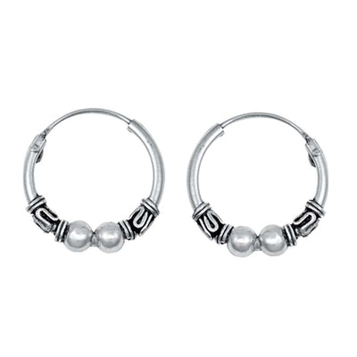 Sterling Silver Bali Hoop Earring