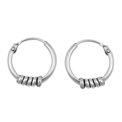 Sterling Silver Bali Hoop Earring