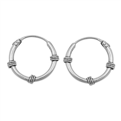 Sterling Silver Bali Hoop Earring