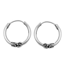 Load image into Gallery viewer, Sterling Silver Bali Hoop Earring