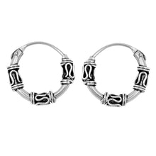 Load image into Gallery viewer, Sterling Silver Bali Hoop Earring