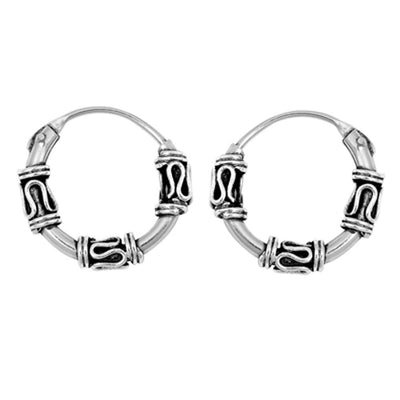 Sterling Silver Bali Hoop Earring