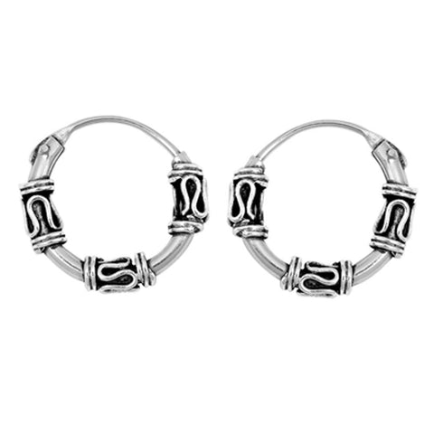 Sterling Silver Bali Hoop Earring