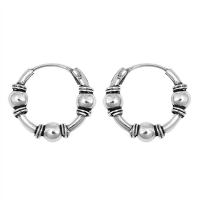 Sterling Silver Bali Hoop Earring