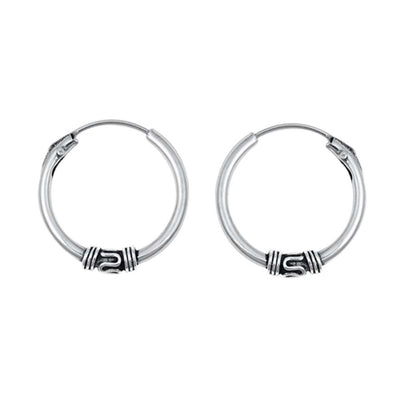Sterling Silver Bali Hoop Earring