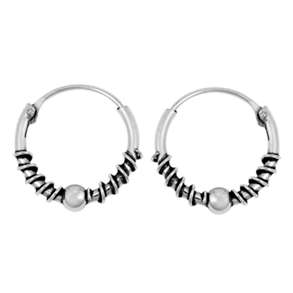 Sterling Silver Bali Hoop Earring
