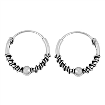 Sterling Silver Bali Hoop Earring