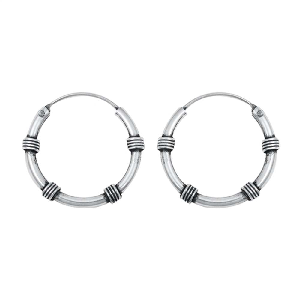 Sterling Silver Bali Hoop Earring