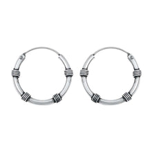 Load image into Gallery viewer, Sterling Silver Bali Hoop Earring