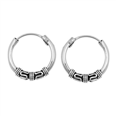 Sterling Silver Bali Hoop Earring