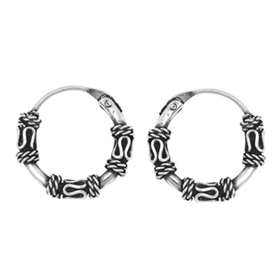Sterling Silver Bali Hoop Earring