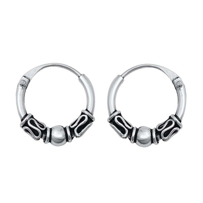 Sterling Silver Bali Hoop Earring