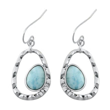 Load image into Gallery viewer, Sterling Silver Genuine Larimar Stone Earrings - silverdepot