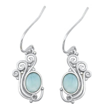 Load image into Gallery viewer, Sterling Silver Genuine Larimar Stone Earrings - silverdepot