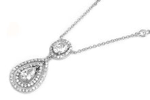 Load image into Gallery viewer, Sterling Silver Necklace Teardrop With CZ