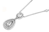 Sterling Silver Necklace Teardrop With CZ