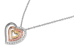 Sterling Silver Necklace Heart With CZ