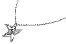 Load image into Gallery viewer, Sterling Silver Necklace Star With Heart With CZ