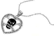 Load image into Gallery viewer, Sterling Silver Necklace Skull With CZ