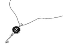 Load image into Gallery viewer, Sterling Silver Necklace Key With CZ