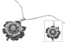 Load image into Gallery viewer, Sterling Silver Necklace Rose With CZ