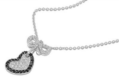 Sterling Silver Necklace Heart With CZ