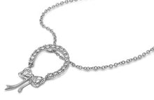 Load image into Gallery viewer, Sterling Silver Necklace Ribbon With CZ