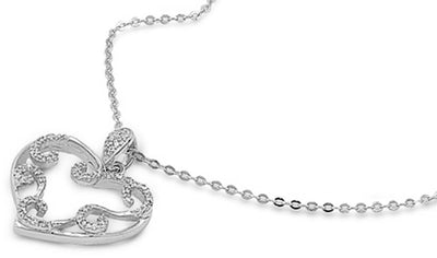 Sterling Silver Necklace Heart With CZ