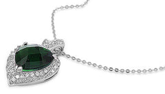 Sterling Silver Necklace Heart With CZ