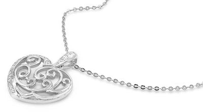 Sterling Silver Necklace Heart With CZ