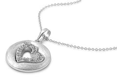 Sterling Silver Necklace Heart With CZ