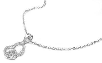 Sterling Silver Clear CZ Heart Necklaces