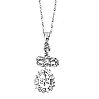 Sterling SilverClear CZ Drop Necklaces