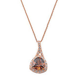 Sterling Silver Rose Gold Plated Fancy Star Necklace Paved with Clear Simulated DiamondsAnd Chain Length 16