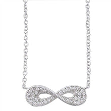 Load image into Gallery viewer, Sterling Silver Clear CZ Infinity Necklaces