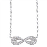 Sterling Silver Clear CZ Infinity Necklaces