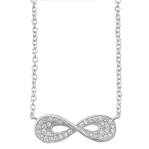 Sterling Silver Infinity Clear CZ Necklace