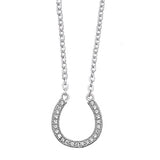 Sterling Silver Horseshoe Clear CZ Necklace