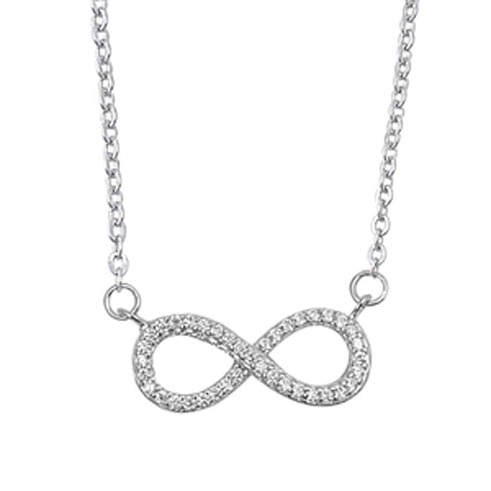 Sterling Silver Clear CZ Infinity Necklaces