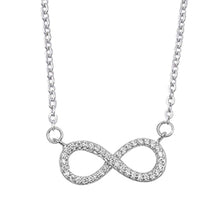 Load image into Gallery viewer, Sterling Silver Clear CZ Infinity Necklaces