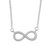 Sterling Silver Clear CZ Infinity Necklaces