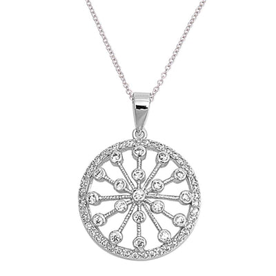 Sterling Silver Clear CZ Round Necklaces