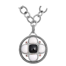 Load image into Gallery viewer, Sterling Silver Black Stone Round Necklaces