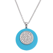 Load image into Gallery viewer, Sterling Silver Clear CZ Circle Necklace