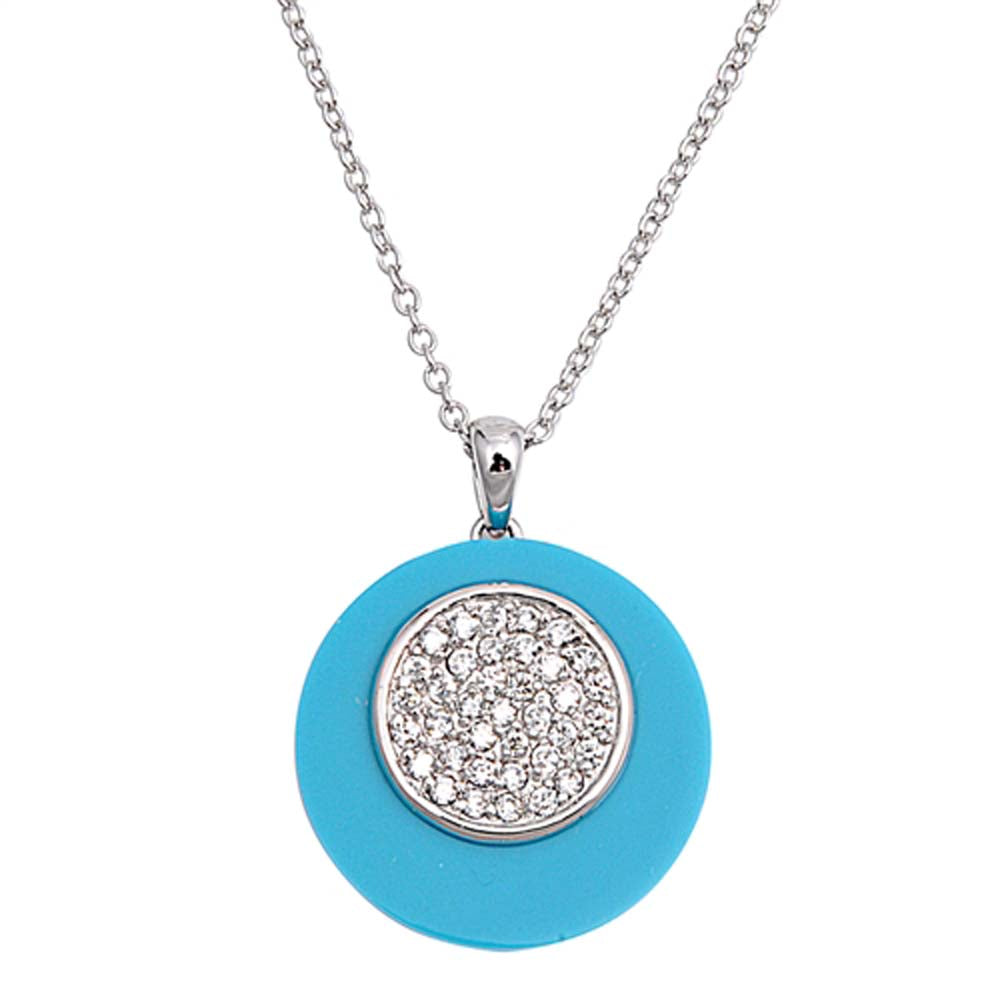 Sterling Silver Clear CZ Circle Necklace