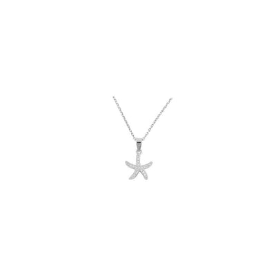 Sterling Silver Clear CZ Star Necklace