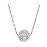 Sterling Silver Clear CZ Round Necklace